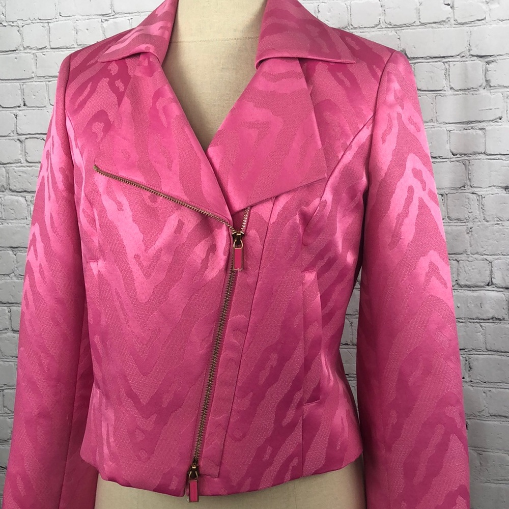 Darling Etcetera pink zebra moto jacket - Picture 2 of 7